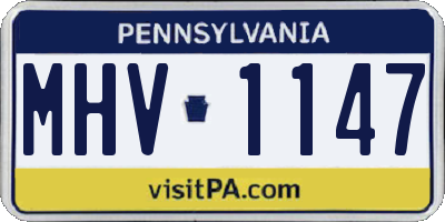 PA license plate MHV1147