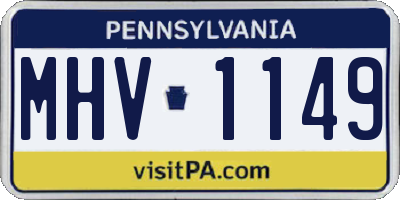 PA license plate MHV1149