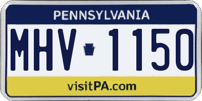 PA license plate MHV1150