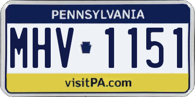 PA license plate MHV1151