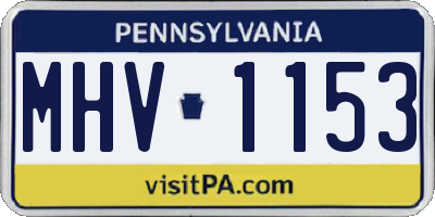 PA license plate MHV1153