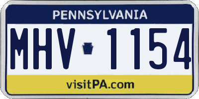 PA license plate MHV1154