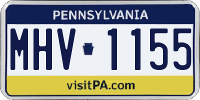 PA license plate MHV1155