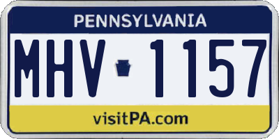 PA license plate MHV1157