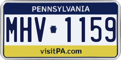 PA license plate MHV1159
