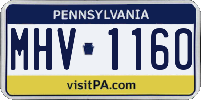 PA license plate MHV1160