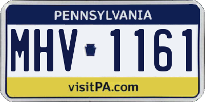 PA license plate MHV1161