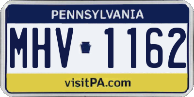 PA license plate MHV1162