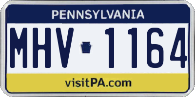 PA license plate MHV1164