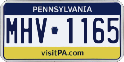 PA license plate MHV1165