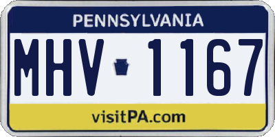 PA license plate MHV1167