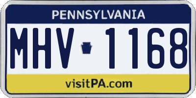 PA license plate MHV1168