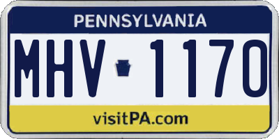 PA license plate MHV1170