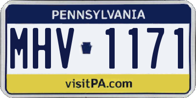 PA license plate MHV1171