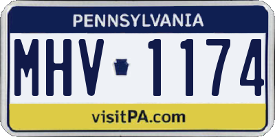 PA license plate MHV1174