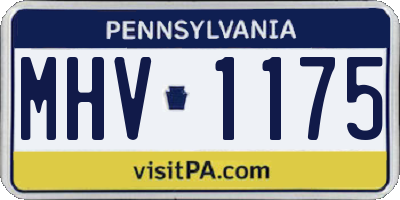 PA license plate MHV1175
