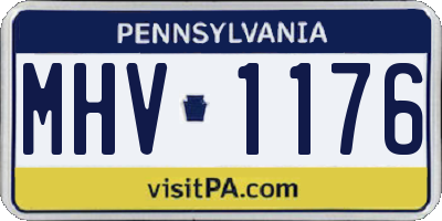 PA license plate MHV1176