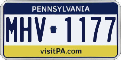 PA license plate MHV1177