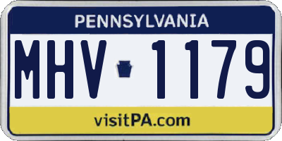 PA license plate MHV1179