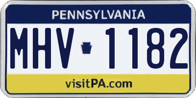 PA license plate MHV1182