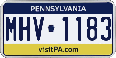 PA license plate MHV1183