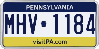 PA license plate MHV1184