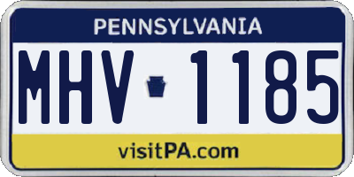 PA license plate MHV1185