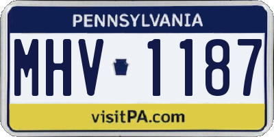PA license plate MHV1187