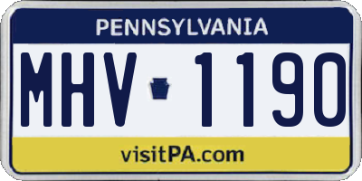 PA license plate MHV1190
