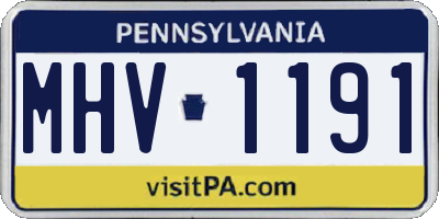 PA license plate MHV1191