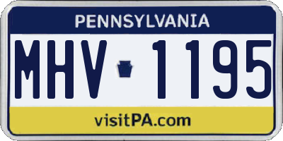 PA license plate MHV1195