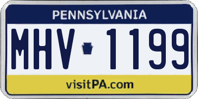 PA license plate MHV1199