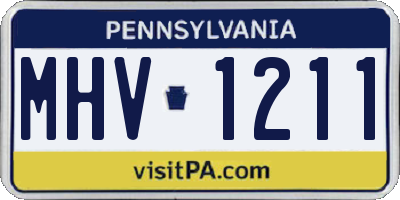 PA license plate MHV1211