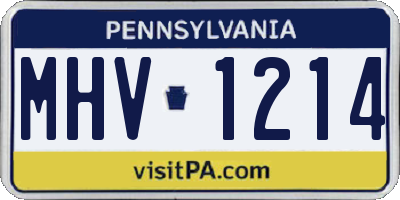 PA license plate MHV1214