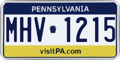 PA license plate MHV1215