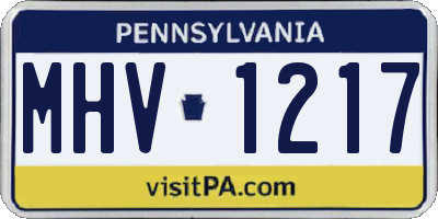 PA license plate MHV1217
