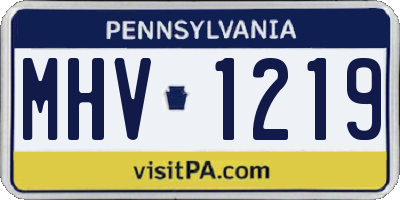 PA license plate MHV1219