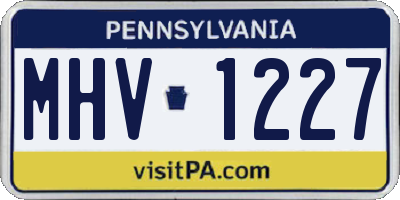 PA license plate MHV1227