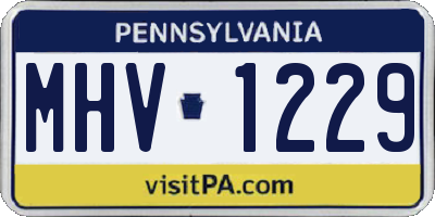 PA license plate MHV1229