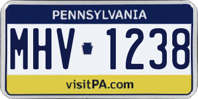 PA license plate MHV1238