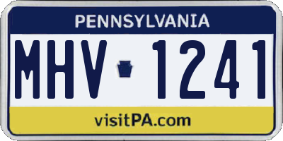PA license plate MHV1241