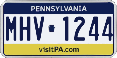PA license plate MHV1244