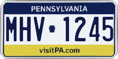 PA license plate MHV1245