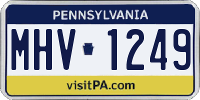 PA license plate MHV1249