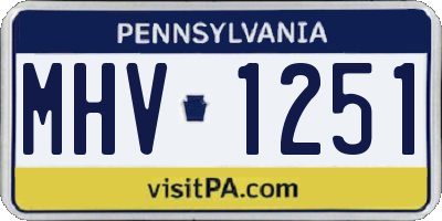 PA license plate MHV1251