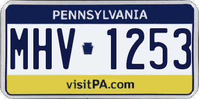 PA license plate MHV1253