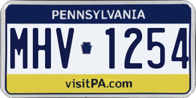 PA license plate MHV1254