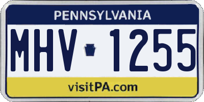 PA license plate MHV1255