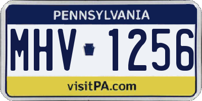 PA license plate MHV1256