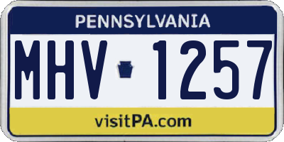 PA license plate MHV1257